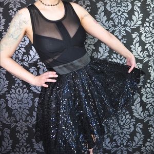 Bebe Addiction Tulle Sequin Dress